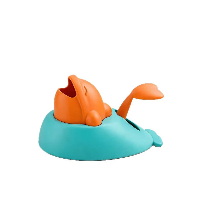 Dog Pet Interactive Food Toy Puzzle Press-to-Dispense Whale Shaped Slow Feeder Boredom Buster Training Reward Dispenser for Pets