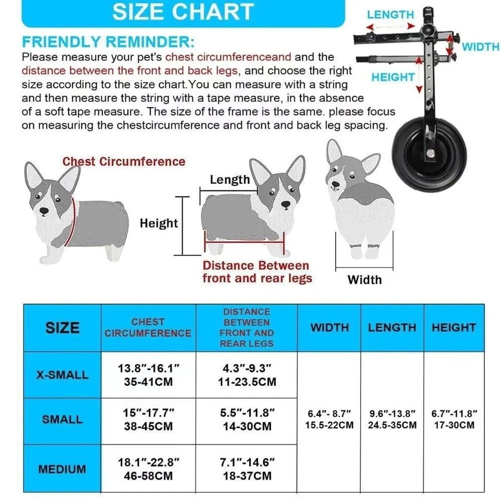 Adjustable Dog Wheelchair Comfortable Hind Leg Support Dog Mobility Scooter Breathable Pet Wheelchair Cart Pets Rehabilitation