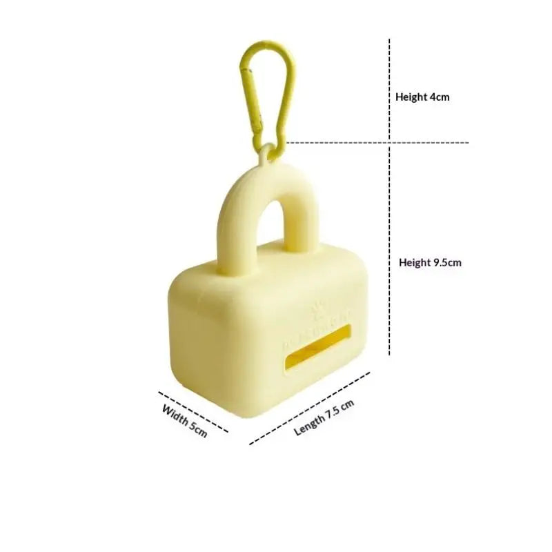 Portable Pet Poop Bag Dispenser Silicone Material with Carabiner for Dog Walking and Hiking