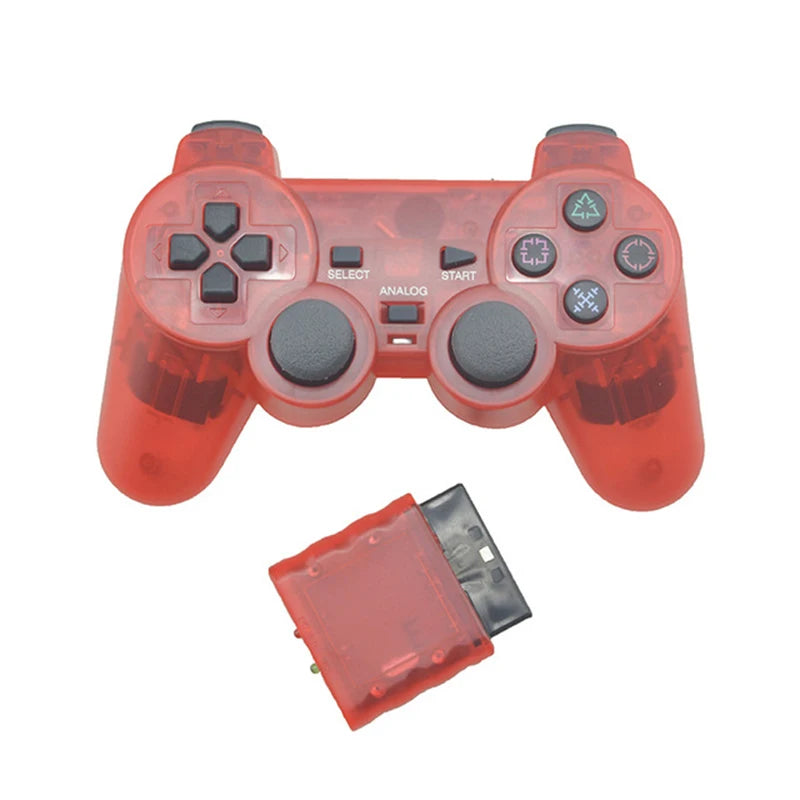 Transparent Color  Wireless Gamepad For PS2  2.4G Vibration Joystick Blutooth Controller compatible For Playstation 2 Joypad