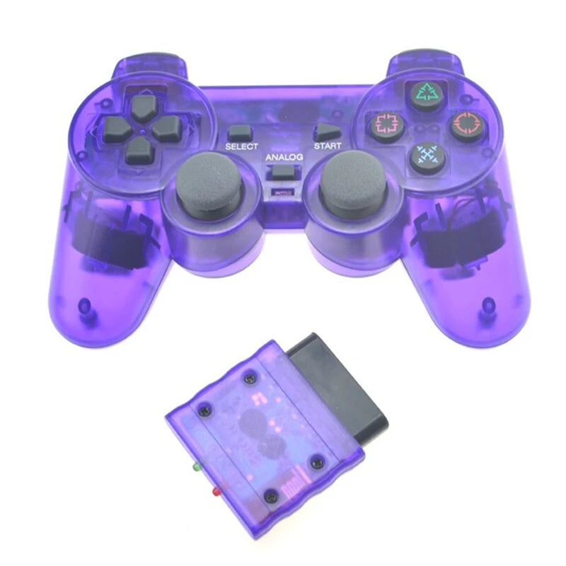 Transparent Color  Wireless Gamepad For PS2  2.4G Vibration Joystick Blutooth Controller compatible For Playstation 2 Joypad