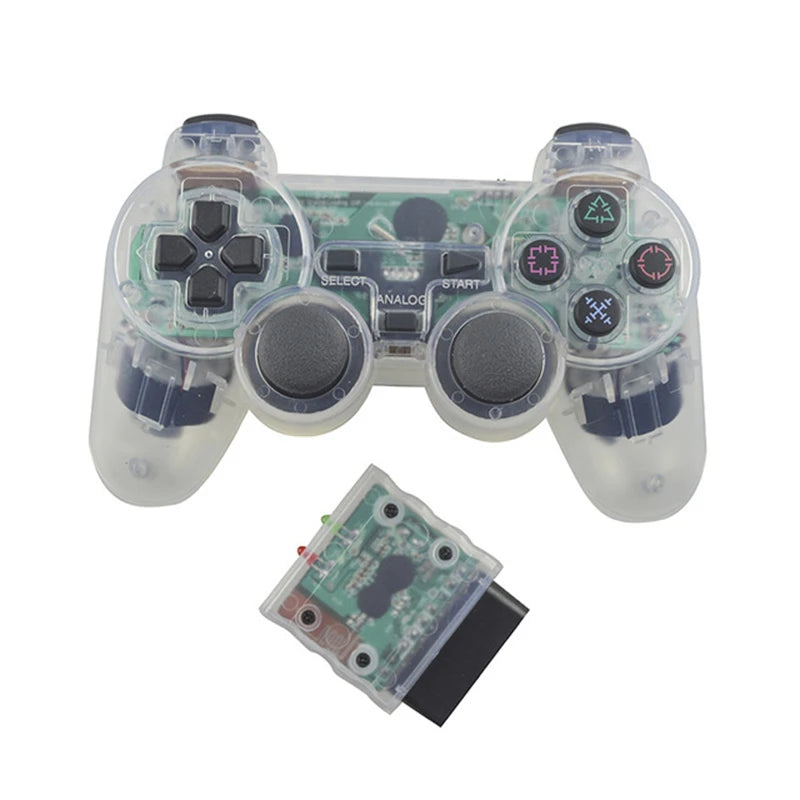 Transparent Color  Wireless Gamepad For PS2  2.4G Vibration Joystick Blutooth Controller compatible For Playstation 2 Joypad