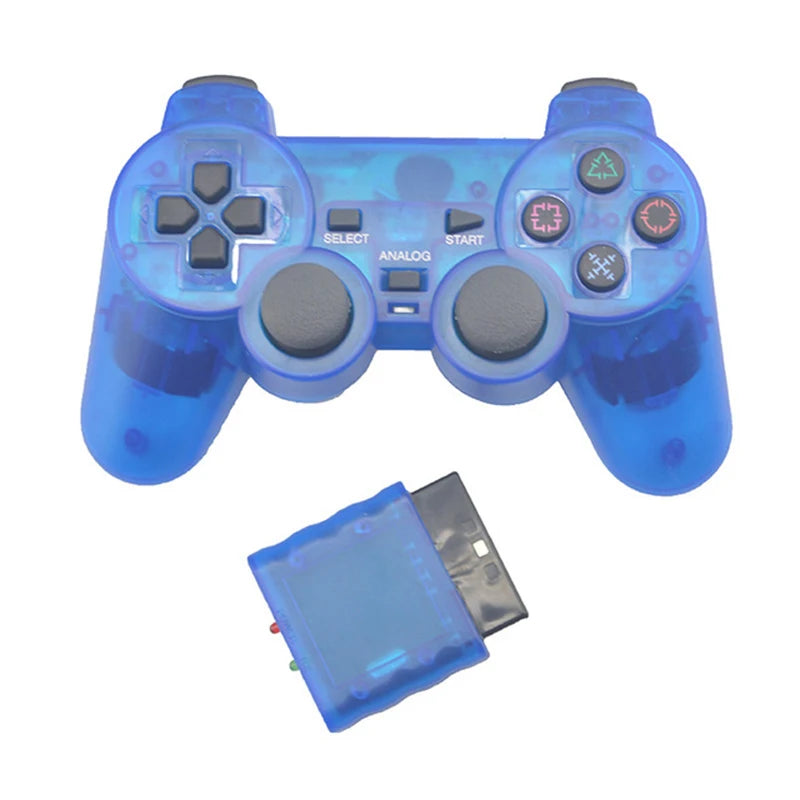 Transparent Color  Wireless Gamepad For PS2  2.4G Vibration Joystick Blutooth Controller compatible For Playstation 2 Joypad