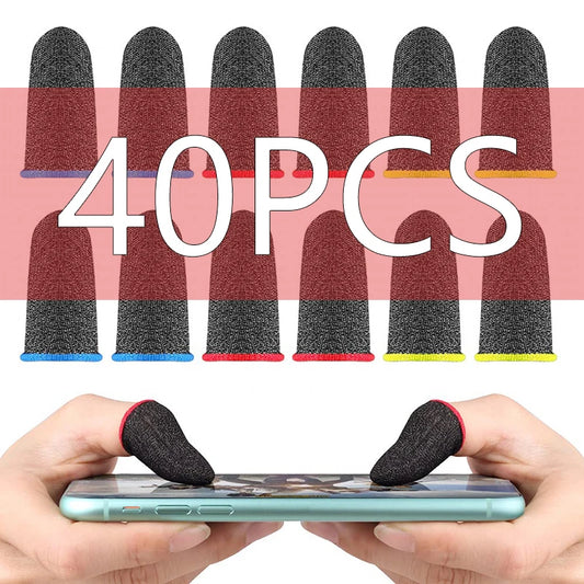 20pair Gaming Finger Sleeve Breathable Fingertips For PUBG Games Anti-Sweat Touch Screen Finger Cots Cover Sensitive Touch Glove