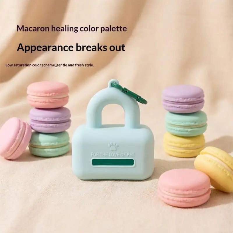 Portable Pet Poop Bag Dispenser Silicone Material with Carabiner for Dog Walking and Hiking