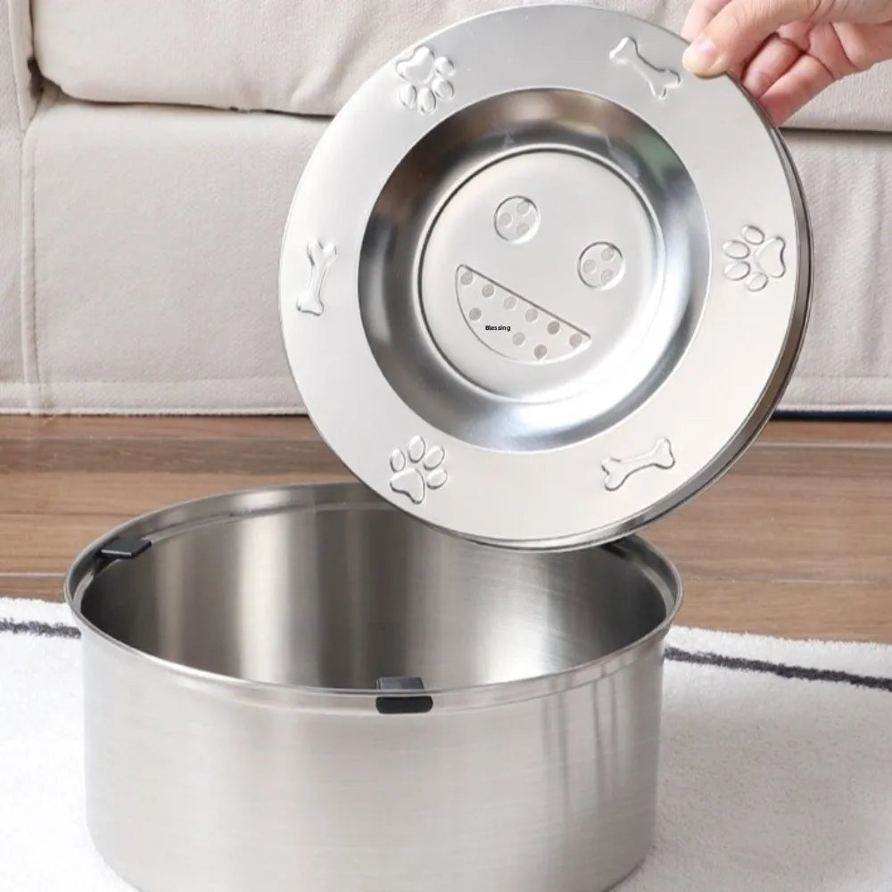 Stainless Steel Dog Water Bowl Anti-Splash Anti-Spill Cat Floating Bowl Portable Non-Slip Base Dog Water Dispenser Pet Drinking