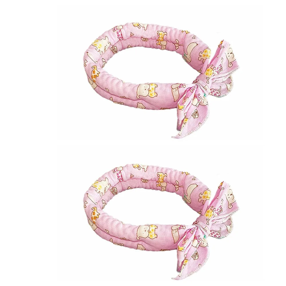2Pcs Cute Print Pet Cooling Ice Scarf Breathable Towel Fast Cooling Pet Cool Neck Ring Ice Towel Reusable Dog Cooling Collar