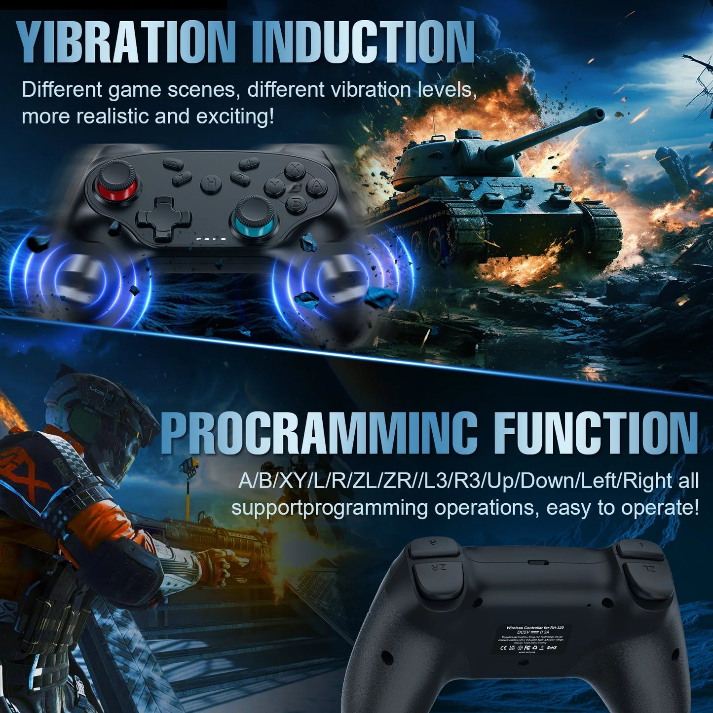 Gamepads For Nintendo Switch/Pro/OLED/PC Console Control Wireless Blue-tooth Vibration Turbo Game Joystick Controller
