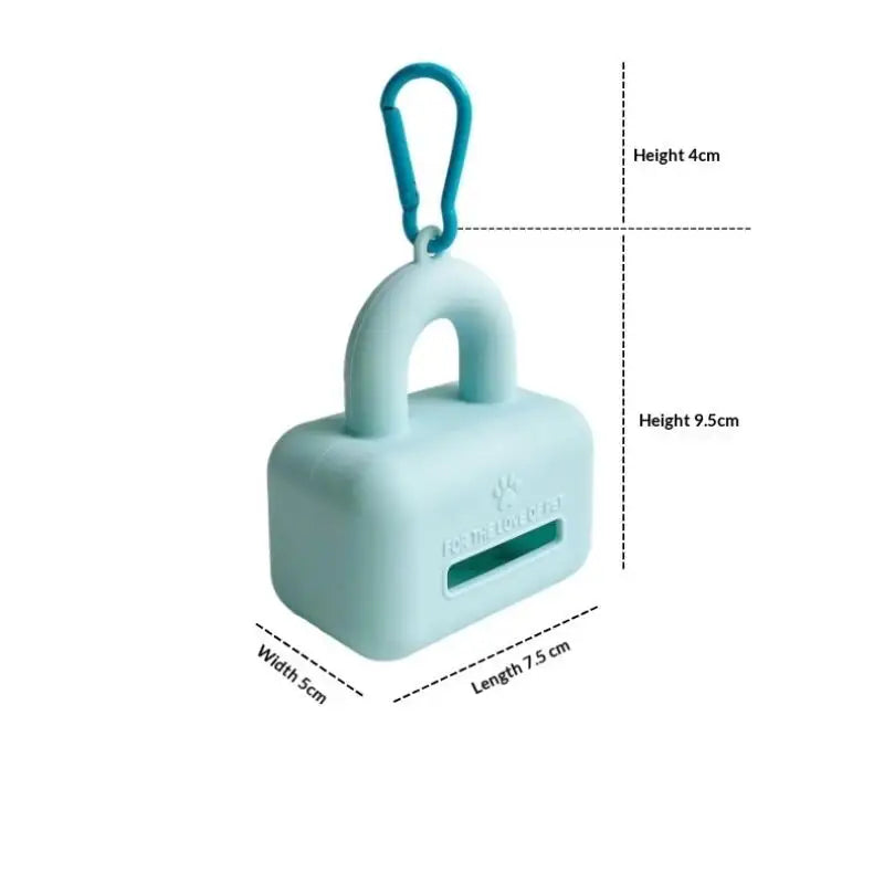Portable Pet Poop Bag Dispenser Silicone Material with Carabiner for Dog Walking and Hiking