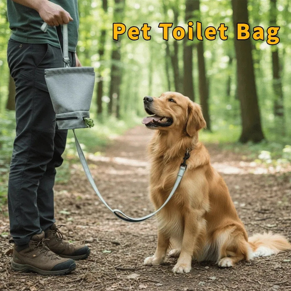 Portable Waterproof Pet Poop Scooper Bag Oxford Hanging Dog Poop Bag Carrier with Hook Dog Garbage Holder Shopping