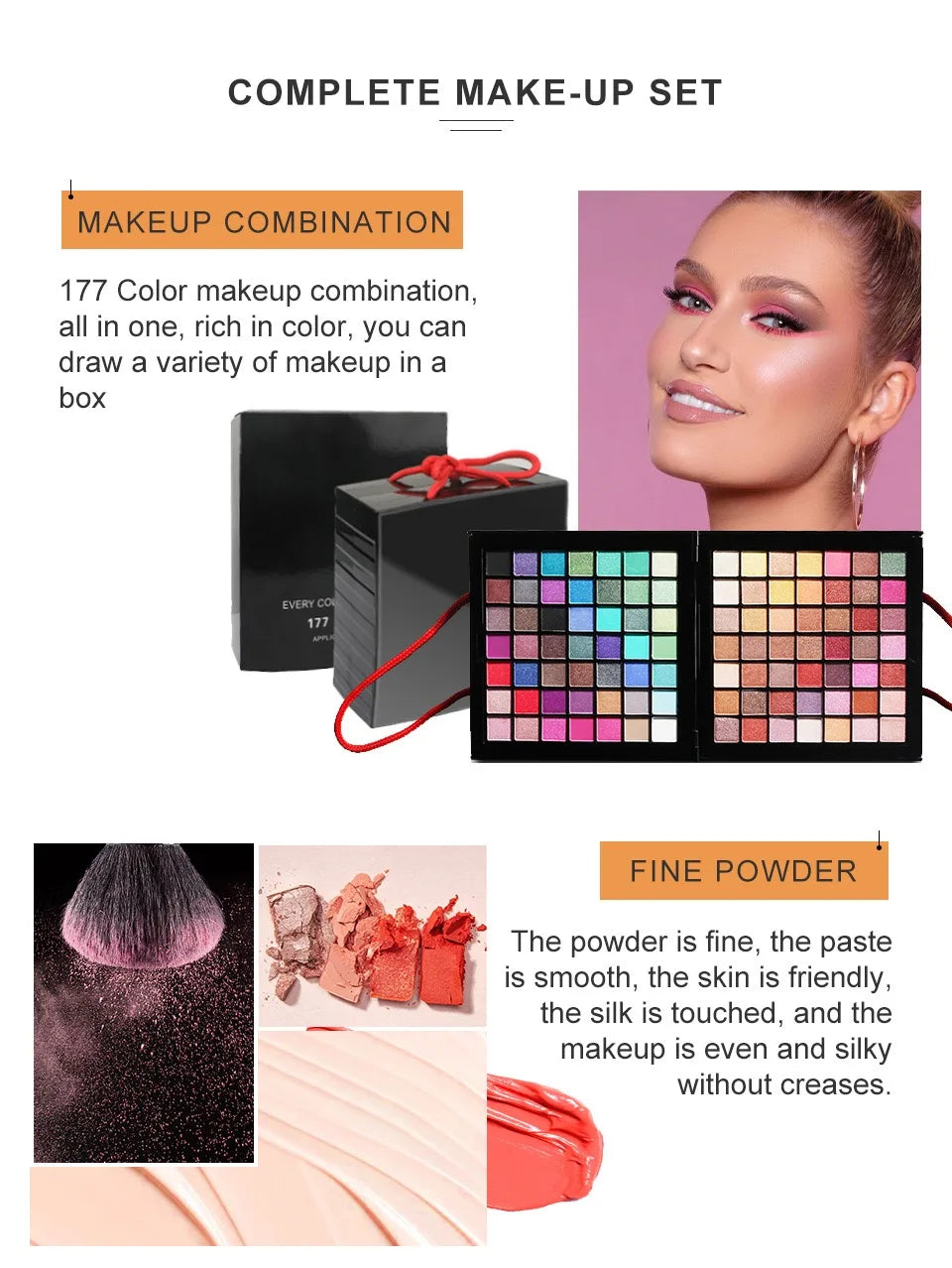 New Multi-function Makeup Kit Full Set Box For Women Waterproof Eyeshadow Lips Blush Foundation Beginner Travel Portable Palette