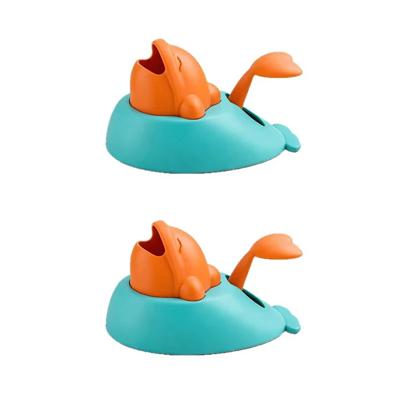Dog Pet Interactive Food Toy Puzzle Press-to-Dispense Whale Shaped Slow Feeder Boredom Buster Training Reward Dispenser for Pets