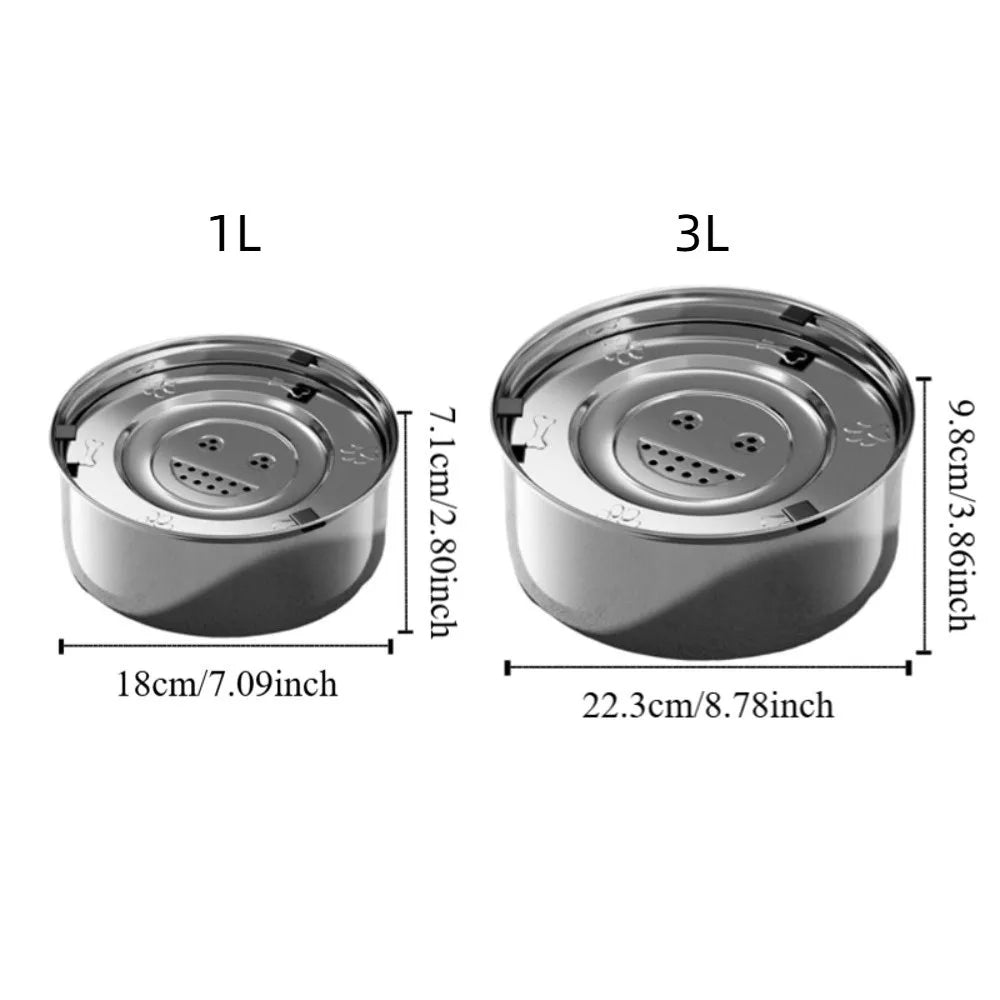 Stainless Steel Dog Water Bowl Anti-Splash Anti-Spill Cat Floating Bowl Portable Non-Slip Base Dog Water Dispenser Pet Drinking