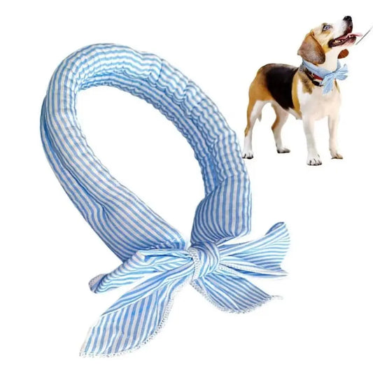 2Pcs Cute Print Pet Cooling Ice Scarf Breathable Towel Fast Cooling Pet Cool Neck Ring Ice Towel Reusable Dog Cooling Collar