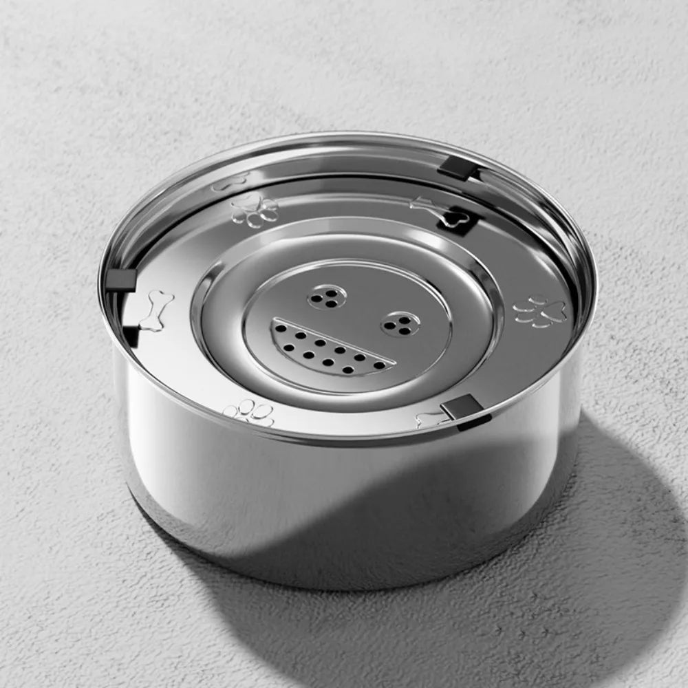 Stainless Steel Dog Water Bowl Anti-Splash Anti-Spill Cat Floating Bowl Portable Non-Slip Base Dog Water Dispenser Pet Drinking