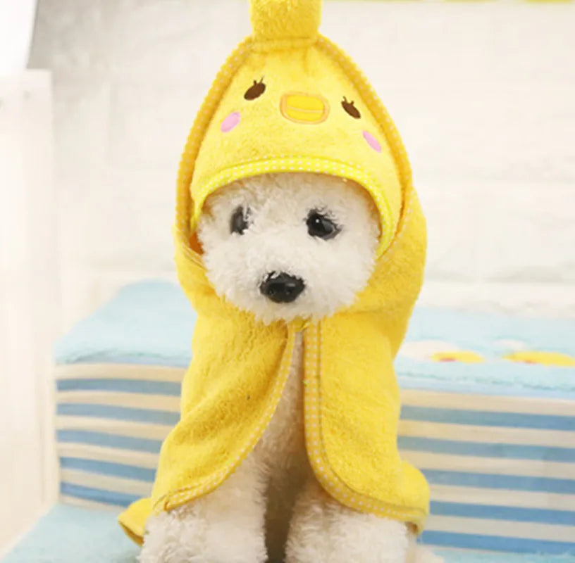 Cute Pet Dog Towel Soft Drying Bath Pet Towel For Dog Cat Hoodies Puppy Super Absorbent Bathrobes Cleaning Necessary supply