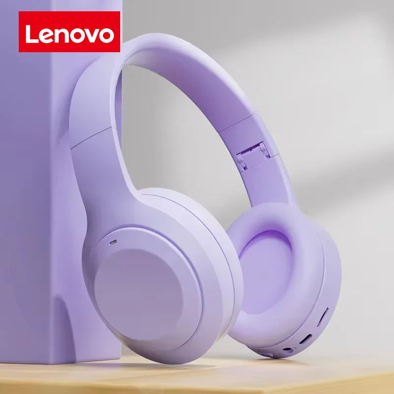 Lenovo Wireless Bluetooth Earphones Over-ear Foldable Computer Wireless Headphones Stereo Sound Gaming Headset Android and iOS
