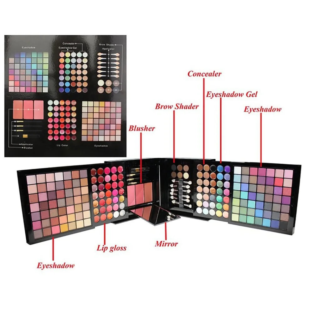 New Multi-function Makeup Kit Full Set Box For Women Waterproof Eyeshadow Lips Blush Foundation Beginner Travel Portable Palette