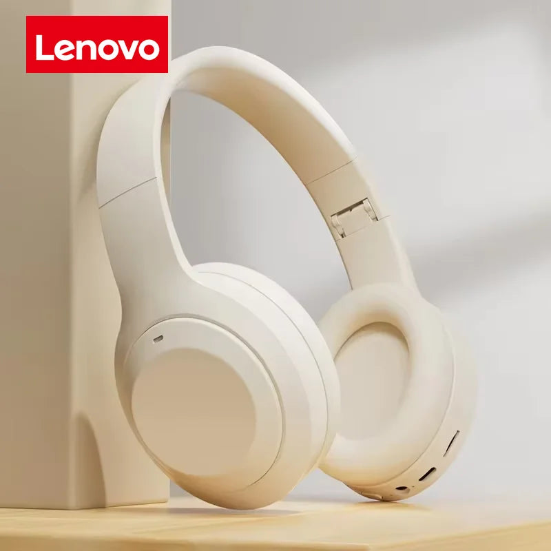 Lenovo Wireless Bluetooth Earphones Over-ear Foldable Computer Wireless Headphones Stereo Sound Gaming Headset Android and iOS
