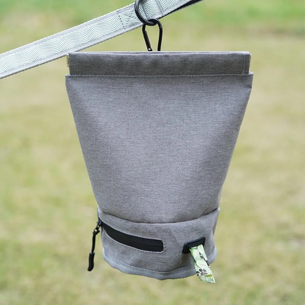Portable Waterproof Pet Poop Scooper Bag Oxford Hanging Dog Poop Bag Carrier with Hook Dog Garbage Holder Shopping