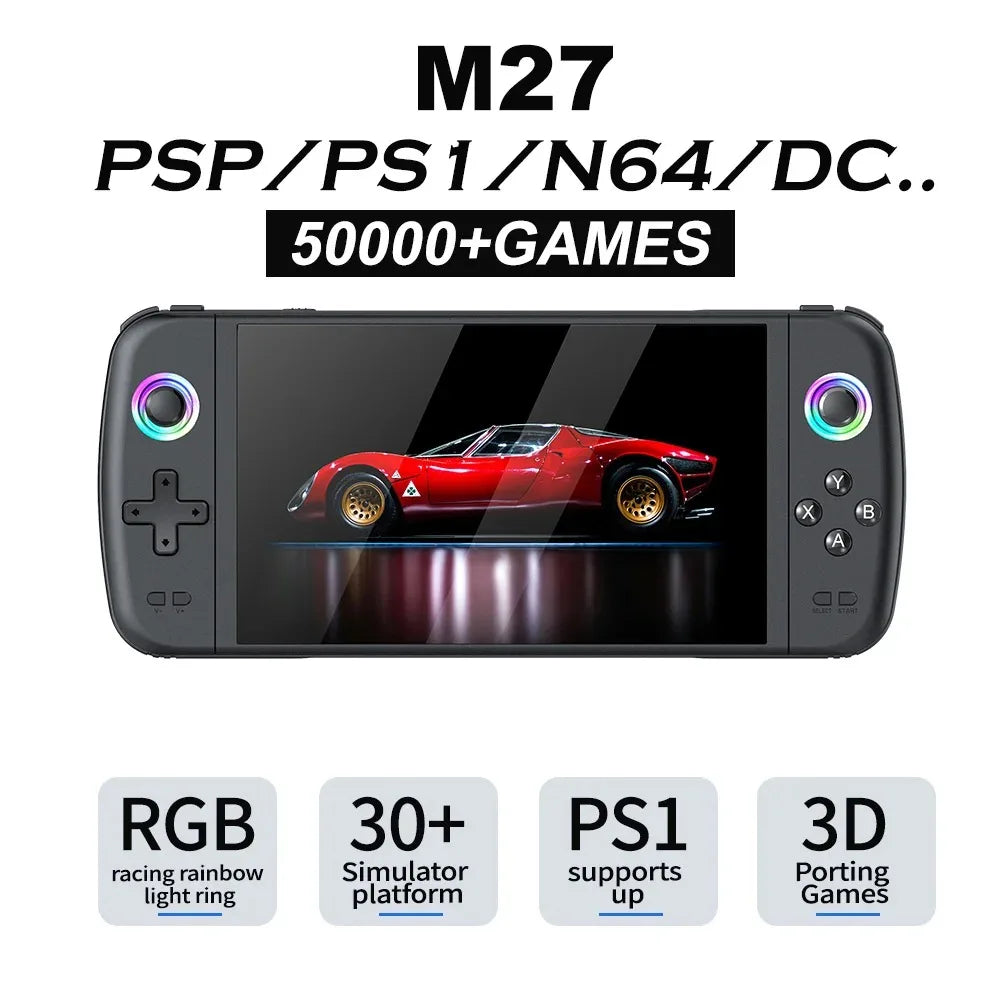 M28 Game Console for PS2, M22 M27 M17 Retro Video Game Player 50000+games Big Screen for PSP N64 Sega Gifts for Children  Friend
