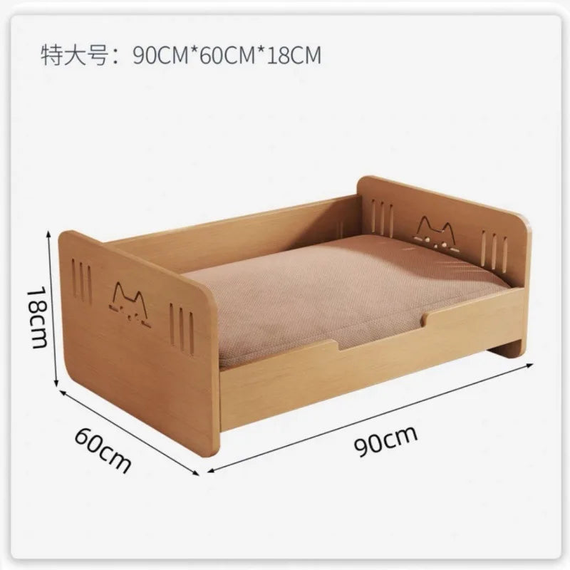 Solid Wood Pet Sofa Four-season Universal Cat Nest Simple Style Removable And Washable Dog Nest Off The Ground Moisture-proof Do