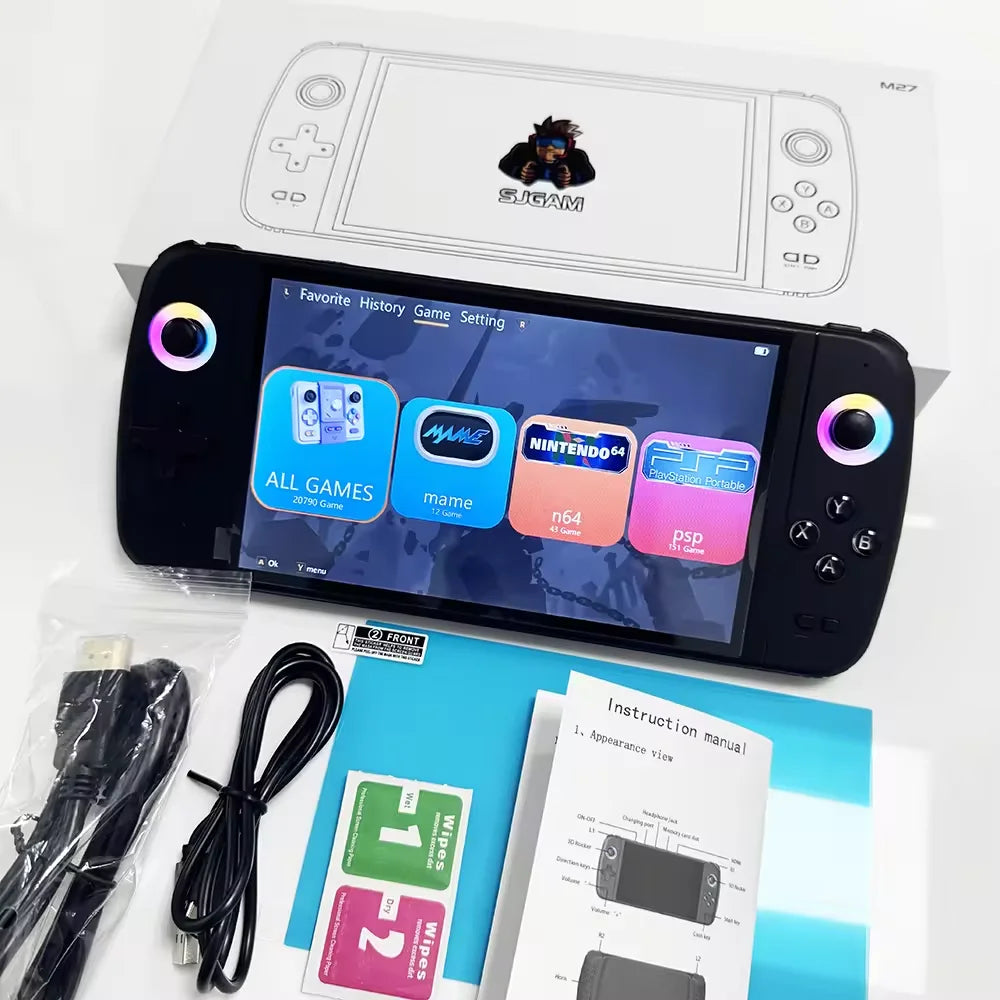 M28 Game Console for PS2, M22 M27 M17 Retro Video Game Player 50000+games Big Screen for PSP N64 Sega Gifts for Children  Friend