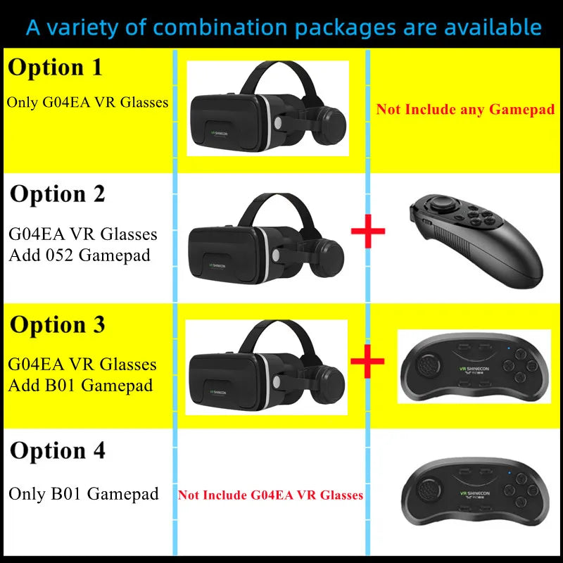 Original Virtual Reality VR Glasses Box Stereo 3D Video Google Cardboard VR Headset Helmet for Cellhone Max 7.2",Support Gamepad