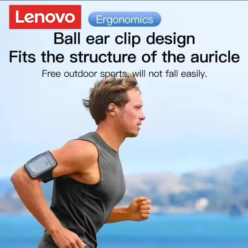 Original Lenovo T75 Sound Quality Wireless Headphones Bone Conduction Sports Bluetooth Earphones 9D HiFi sound Touch control