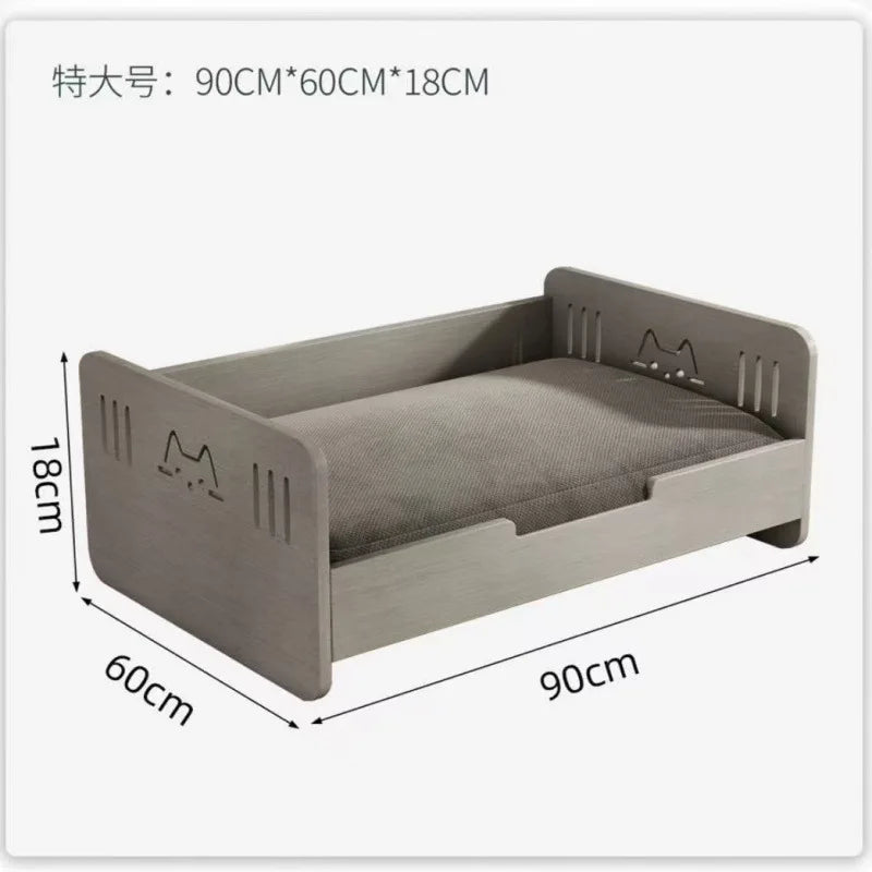 Solid Wood Pet Sofa Four-season Universal Cat Nest Simple Style Removable And Washable Dog Nest Off The Ground Moisture-proof Do