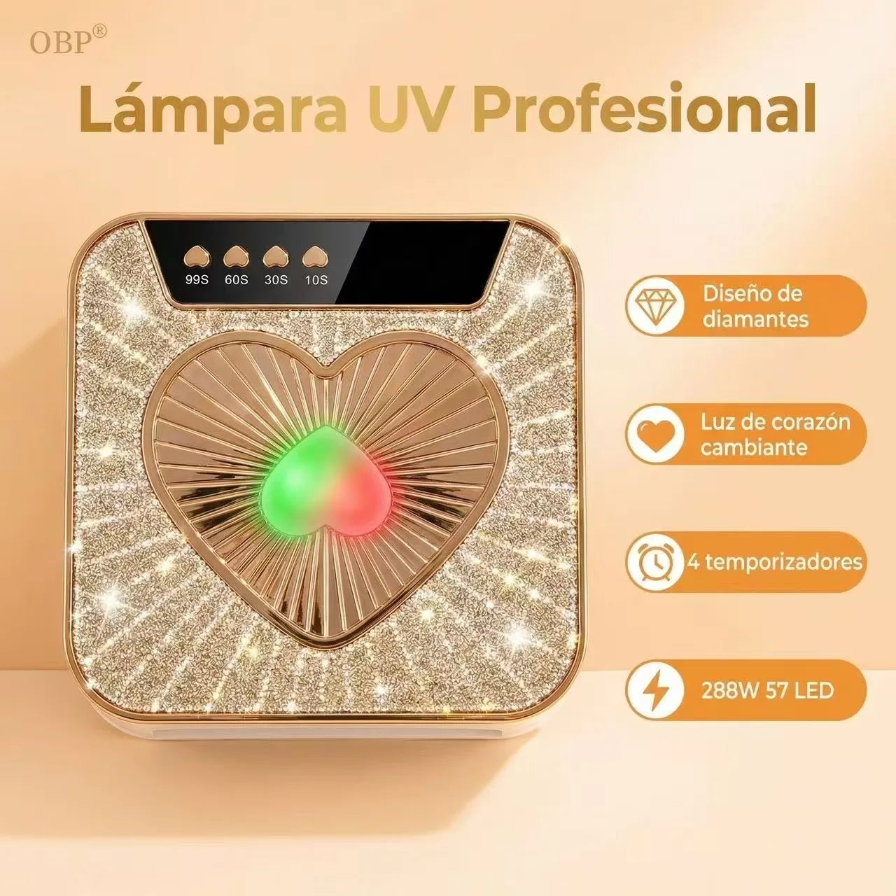 Uv for Gel Nails 288W Uv Nail Lamp with 36 Led Beads for Gel Polish with Lcd Display, Automatic Sensor and 4 Timer Settings, Professional Nail Lamp