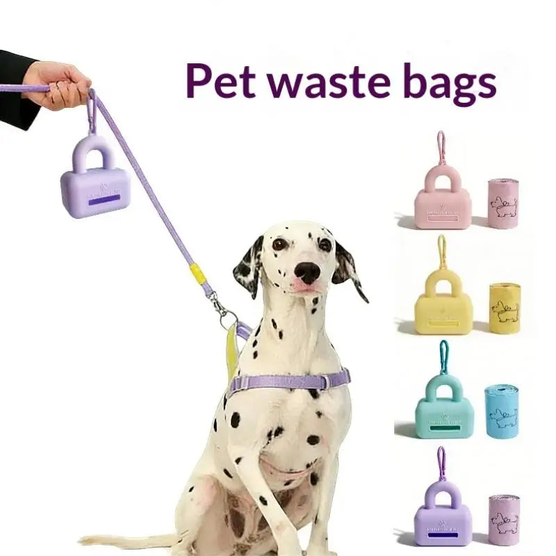 Portable Pet Poop Bag Dispenser Silicone Material with Carabiner for Dog Walking and Hiking
