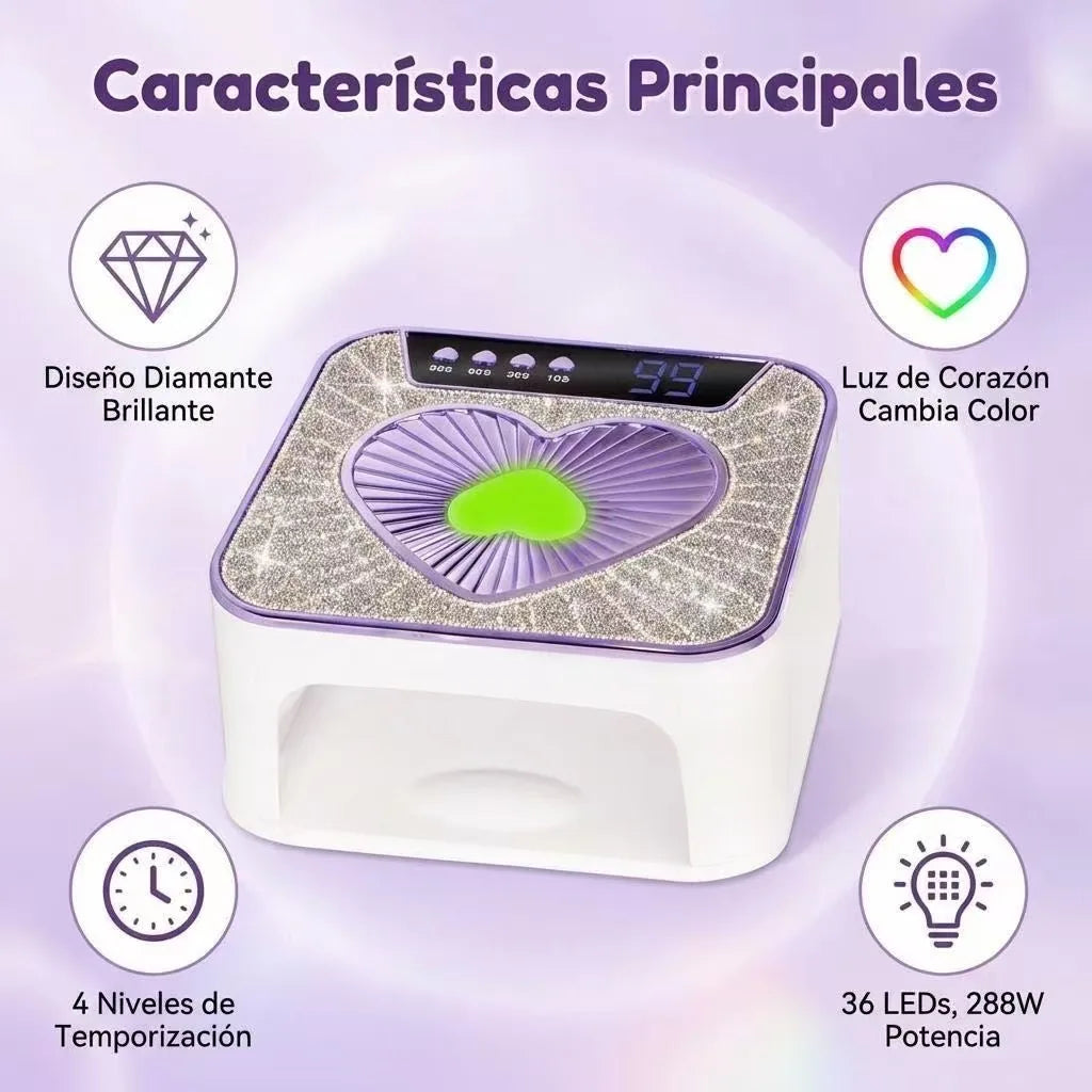 Uv for Gel Nails 288W Uv Nail Lamp with 36 Led Beads for Gel Polish with Lcd Display, Automatic Sensor and 4 Timer Settings, Professional Nail Lamp
