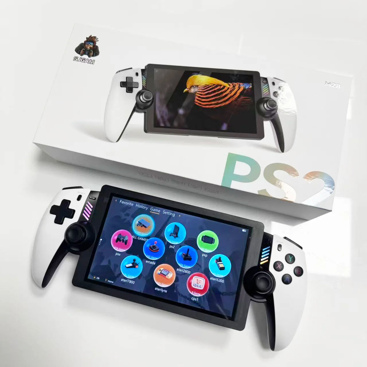 M28 Game Console for PS2, M22 M27 M17 Retro Video Game Player 50000+games Big Screen for PSP N64 Sega Gifts for Children  Friend