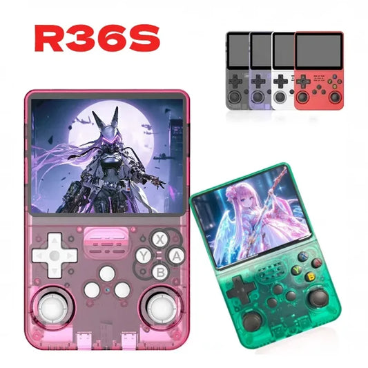 R36S Retro Handheld Game Console - 3.5 Inch IPS Screen, 64GB/128GB/256GB, Portable Gaming Device with Built-in Games
