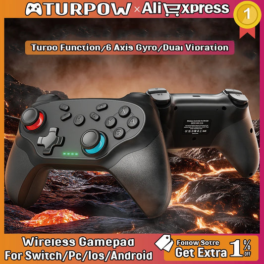 Gamepads For Nintendo Switch/Pro/OLED/PC Console Control Wireless Blue-tooth Vibration Turbo Game Joystick Controller