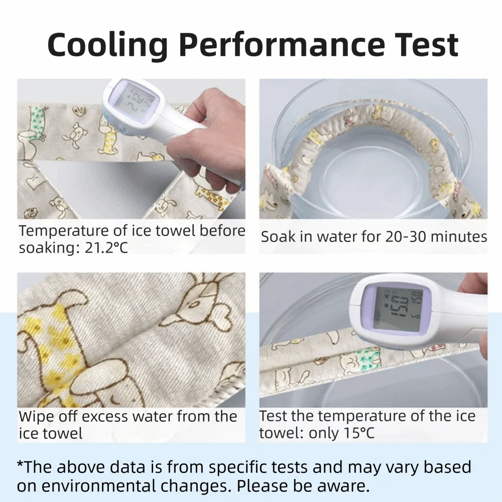 2Pcs Cute Print Pet Cooling Ice Scarf Breathable Towel Fast Cooling Pet Cool Neck Ring Ice Towel Reusable Dog Cooling Collar