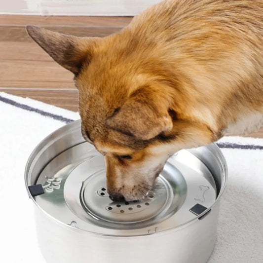 Stainless Steel Dog Water Bowl Anti-Splash Anti-Spill Cat Floating Bowl Portable Non-Slip Base Dog Water Dispenser Pet Drinking