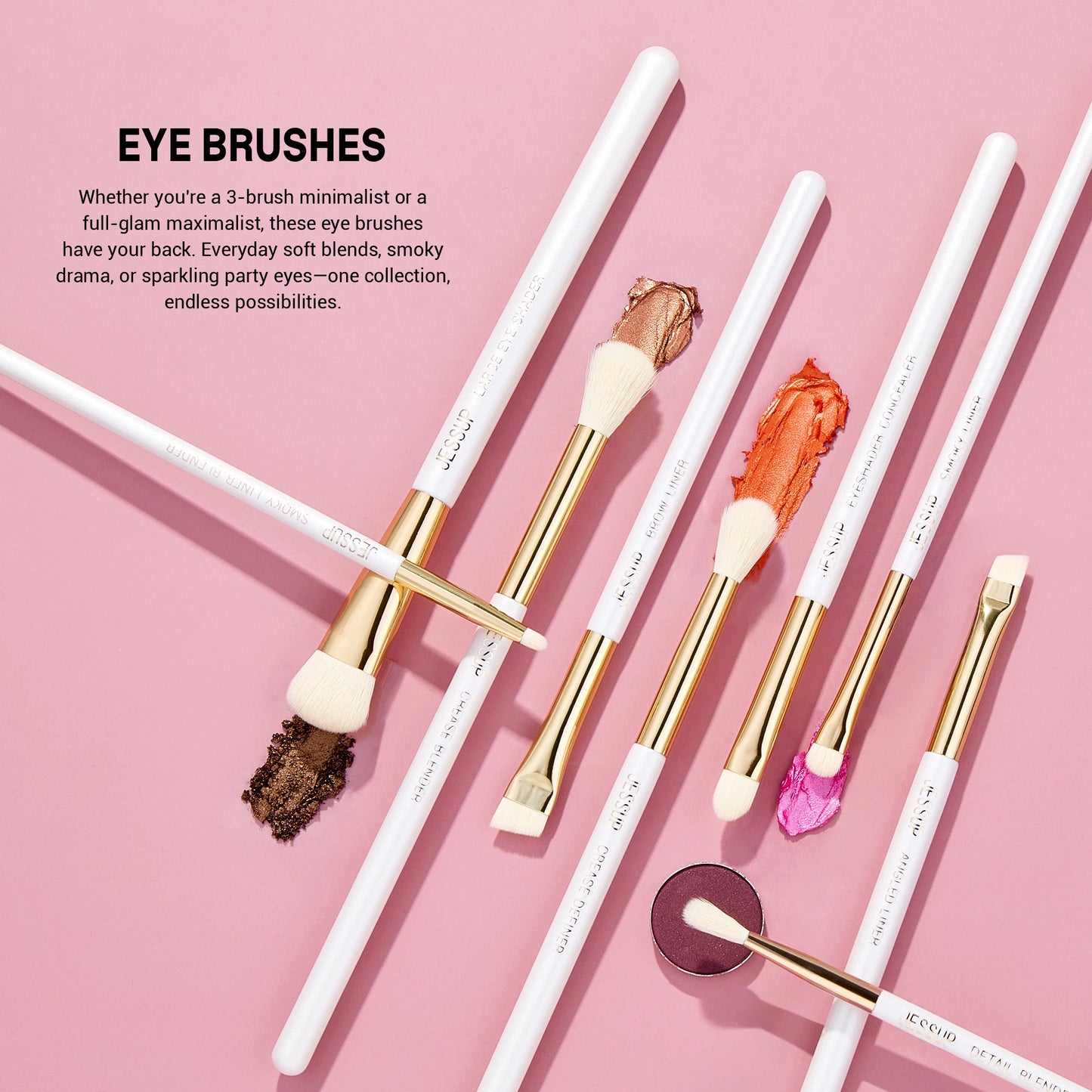 Jessup Makeup Brushes set 15pcs White Makeup Brush Foundation Contour Concealer Premium Synthetic Eyeshadow Cosmetic Tools T518