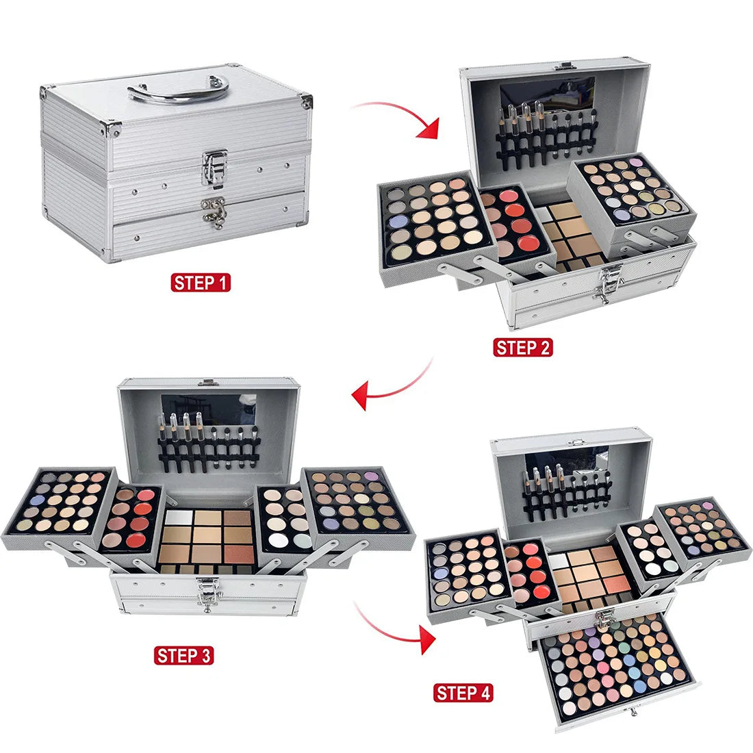 Professional Beauty Cosmetic Kit Lipsticks Lip Liner Face Powder Contour Shades Concealers Combination Makeup Set Gift For Women